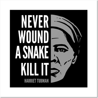 Harriet Tubman Inspirational Quote: Never Wound a Snake Posters and Art